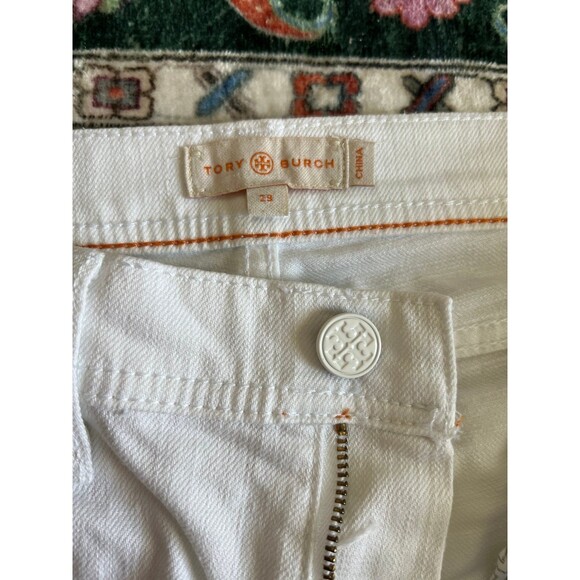 White Tory Burch jeans 29/42 woman’s bootcut - Picture 10 of 10